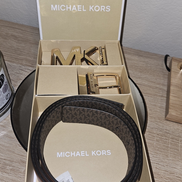 Michael Kors Gold and Brown Belt Set main image 5